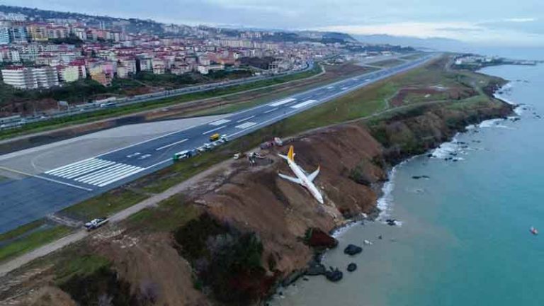 Nyaris Terjun Ke Laut Mati, Boeing 737-800 Pegasus Airlines Tergelincir Akibat Cuaca Buruk