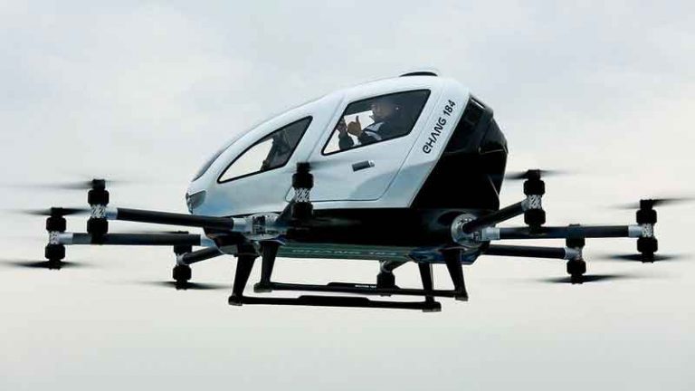Prototipe Taksi Drone Ehang 184, Sukses Uji Coba Dalam 1000 Kali Terbang