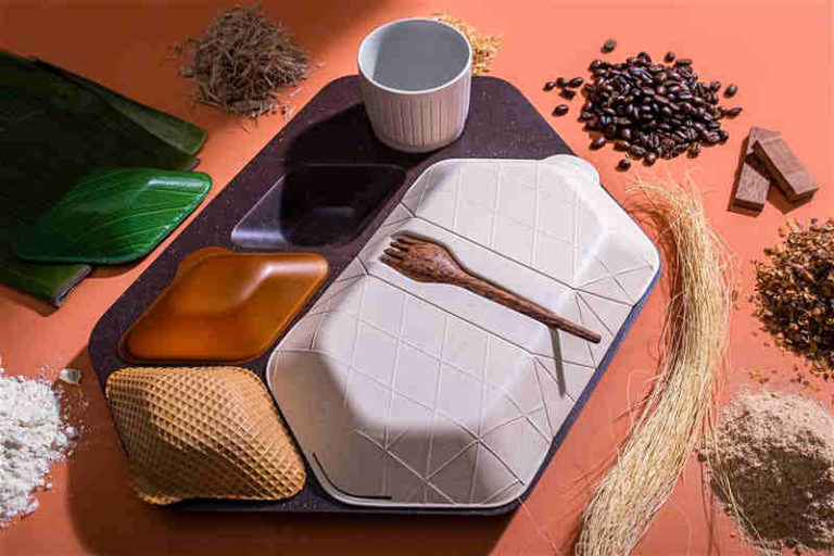 Revolusioner! Tempat Makan di Pesawat Terbuat dari Bahan Alami dan Bisa Dimakan