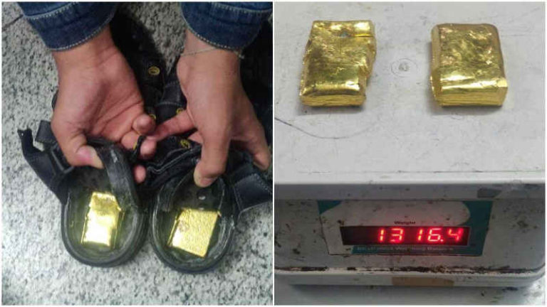 Dua Batang Emas Senilai Rp897 Juta Diselundupkan di Sol Sandal Penumpang Pesawat