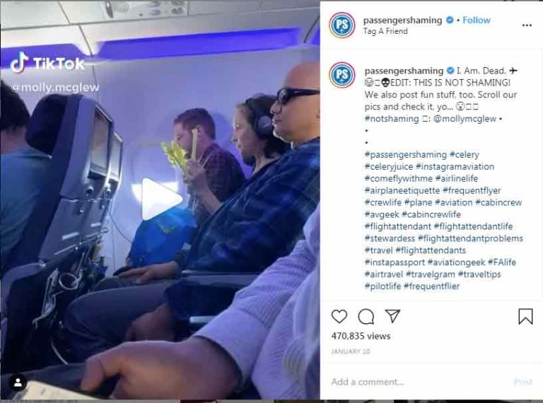 Makan Seledri Sambil Berjoget, Video Penumpang Wanita Viral di Instagram