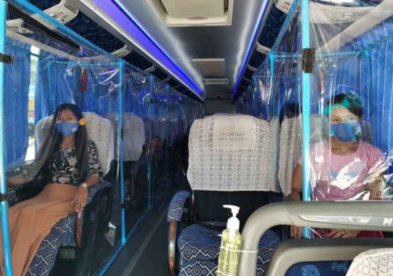 PO Bus di Myanmar Modifikasi Interior untuk Cegah Penularan Covid-19