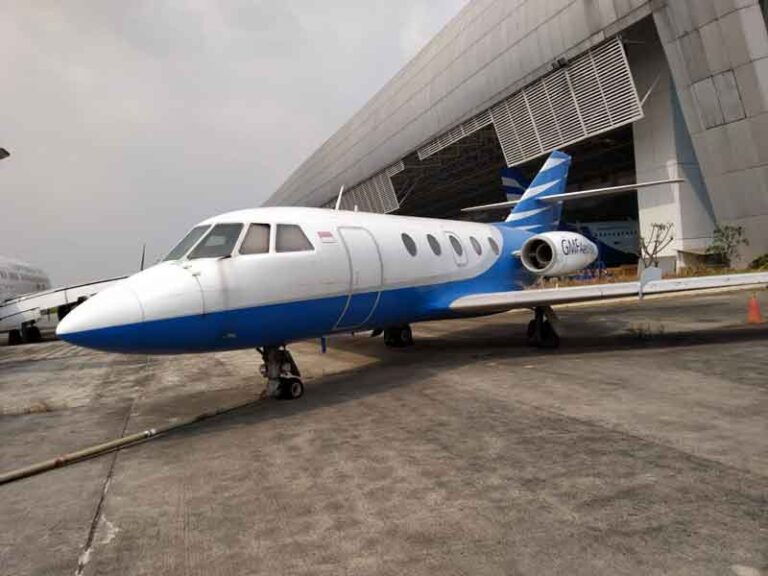 Dassault Falcon 20 – Sosok Jet Pribadi Unik di Halaman Depan Kantor GMF AeroAsia