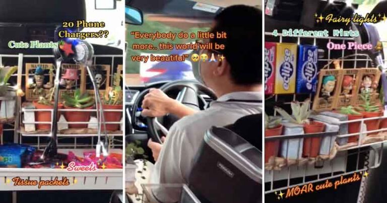 Mobil Grab ‘Penuh’ dengan Tanaman Hias dan Permen Viral di TikTok
