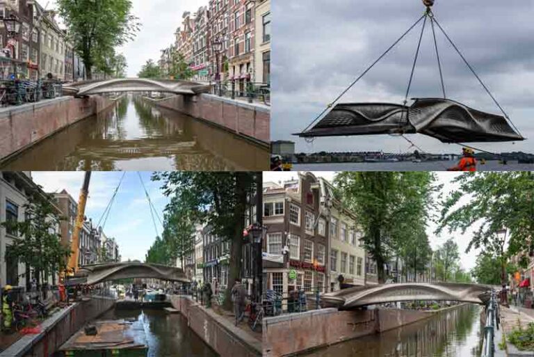 Jembatan 3D Pertama di Dunia Hiasi Kanal di Amsterdam