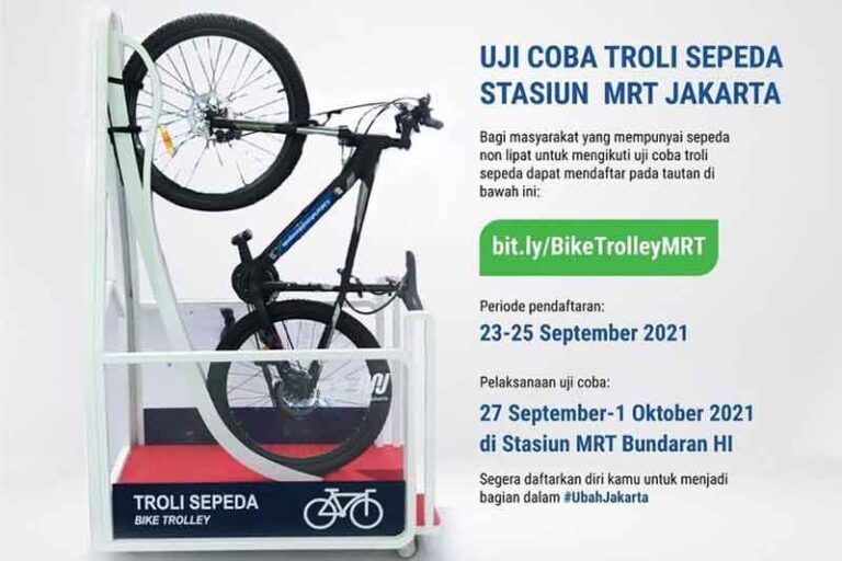 MRT Jakarta Uji Coba Bike Trolley Non Lipat di Stasiun Bundaran HI