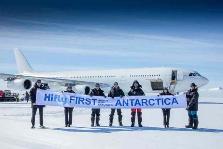 Hi Fly Sukses Daratkan Pesawat Airbus A340 Pertama di Benua Antartika, Bawa Misi Sekali Seumur Hidup