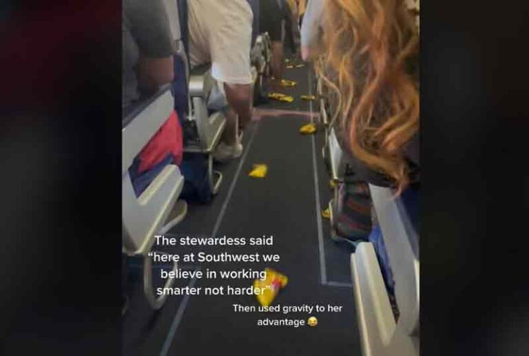 Cerdas, Pramugari Southwest Airlines Manfaatkan Gravitasi untuk Bagikan Snack ke Penumpang