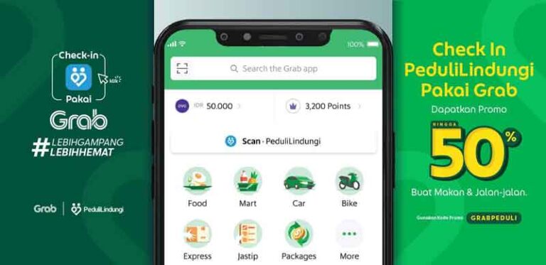 Ada Fitur PeduliLindungi di Aplikasi Grab, Pengguna Bisa Nikmati Promo Hingga 50 Persen