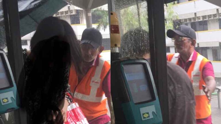 Tuai Pujian, Sopir Bus SMRT Payungi Penumpang yang Naik dan Turun Saat Hujan