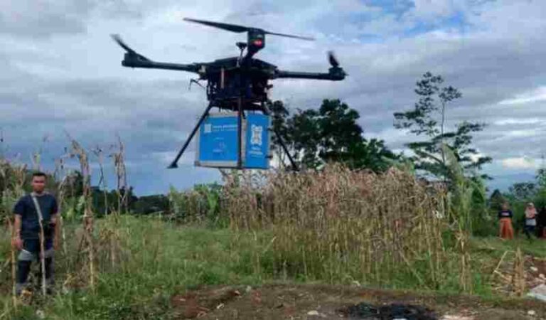 Drone Kargo Karya Anak Bangsa Beraksi di Lokasi Gempa Bumi Cianjur